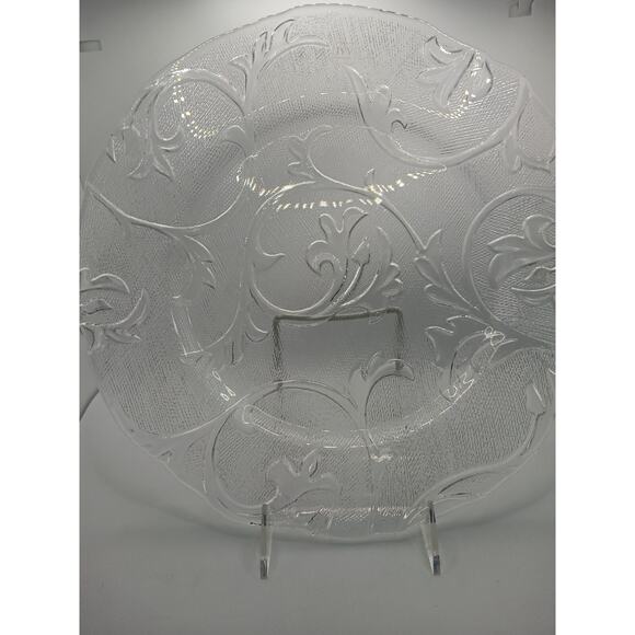 Large Plate Crystal Centerpiece IVV Made In Italy 13" Clear Vintage MCM - Picture 2 of 10